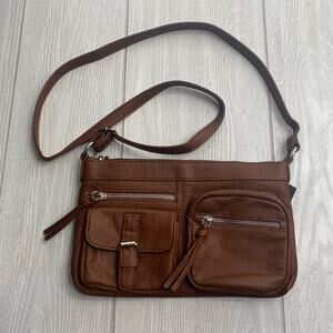 Bueno Collection Brown Faux Leather Crossbody Bag NEW $50